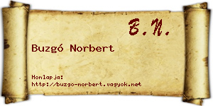 Buzgó Norbert névjegykártya